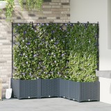 VidaXL Ghiveci de grădină cu suport 5 bucăți gri deschis 120x120x143 cm