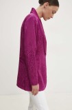 Answear Lab sacou culoarea roz, un singur rand de nasturi, modelator