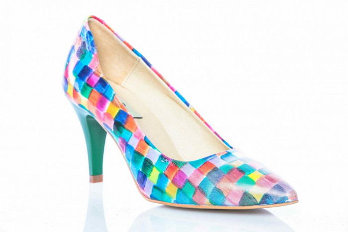Pantofi piele naturala Dafina Multicolor - sau Orice Culoare