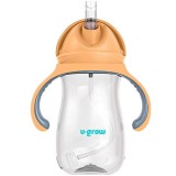 Cana cu pai tritan, orange, 300ml,U-Grow