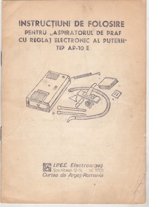 bnk div Aspiratorul de praf Tip AP-10 E - instructiuni de utilizare