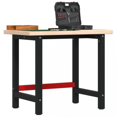 Banc de lucru 100x60x83 cm lemn masiv stejar, dreptunghiular foto