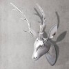 Decorațiune pentru perete tip cap de cerb, 62 cm, argintiu, aluminiu