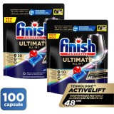 Detergent capsule pentru masina de spalat vase Finish Ultimate All in 1, 2x50 buc, 100 spalari