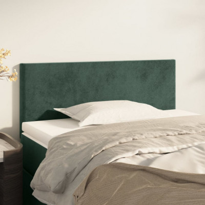 vidaXL Tăblie de pat, verde &amp;icirc;nchis, 90x5x78/88 cm, catifea foto