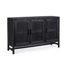 Comoda 3 usi lemn mango gri antracit Weston 125x35x80 cm
