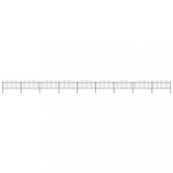 vidaXL Gard de grădină cu v&acirc;rf suliță, negru, (0,5-0,75)x15,3 m oțel