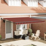 Copertină retractabilă portocaliu/maro 4x3 m, textil/aluminiu