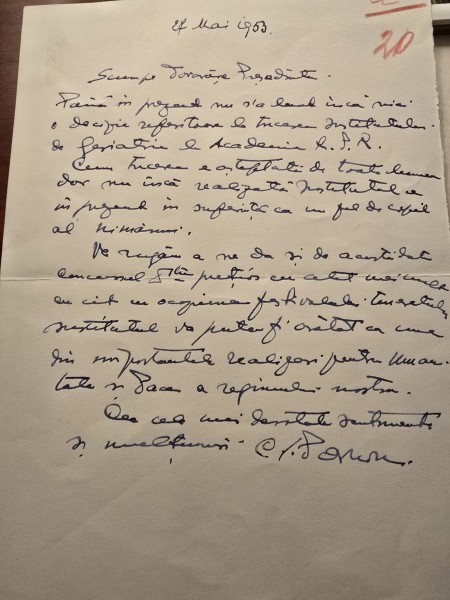 Scrisoare C.I.Parhon