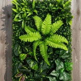 Panou Gard Viu Artificial cu Frunze Mixte, Verde, 40 x 60 cm