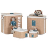 Coș pentru rufe murdare Home ESPRIT Verde Natural Infantil 44 x 44 x 45 cm 4 Piese