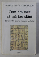 CUM AM VRUT SA MA FAC SFANT - ALTE AMINTIRI DINTR-O COPILARIE TEOLOGICA de VIRGIL GHEORGHIU , 1999 foto