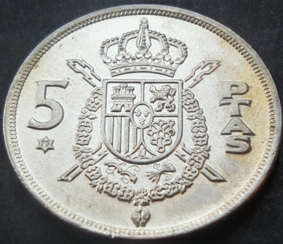 Moneda 5 PESETAS - SPANIA, anul 1979 *cod 1394 D (varianta 1975) = A.UNC foto