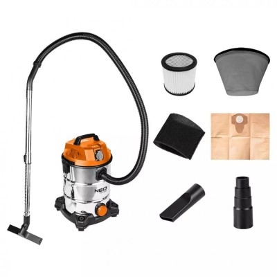 Aspirator industrial, umed-uscat, 1400 W, 30 L, filtru HEPA, cu accesorii, NEO foto