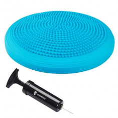 Perna pentru echilibru si masaj gonflabila, cu pompa, diametru 34 cm, albastru foto