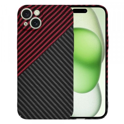 Husa pentru Apple iPhone 15 Plus, Techsuit, Carbonite FiberShell Vortex, Rosie foto