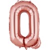 Balon folie metalizata litera q, flippy, 40 cm, umflati cu heliu sau aer, ambalaj individual, pai inclus, rose gold