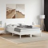 VidaXL Cadru de pat fără saltea, alb, 135x190 cm, lemn masiv de pin 844746
