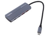 Hub USB LOGILINK USB A x2 USB C x3 gri 10Gbps PD USB 3.2 Gen 2