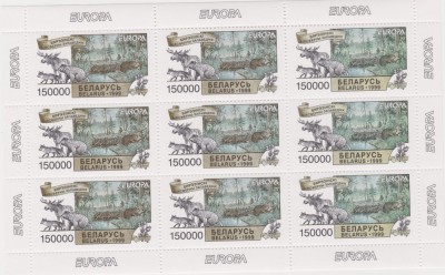 BELARUS 1999 EUROPA CEPT -REZERVATII -FAUNA Serie 2 timbre in 2 coali de 9 MNH** foto