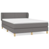 Cumpara ieftin Pat box spring cu saltea, gri inchis, 140x200 cm, textil