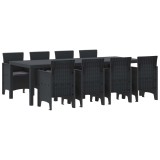 vidaXL Set de masă pentru grădină 9 pcs Antracit Ratan Polt 3378735
