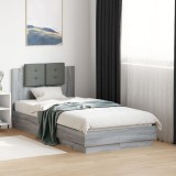 VidaXL Cadru de pat cu tăblie gri sonoma 75x190 cm lemn prelucrat 3209980