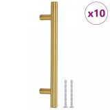 Manere de dulap, 10 buc., auriu, 128 mm, otel inoxidabil