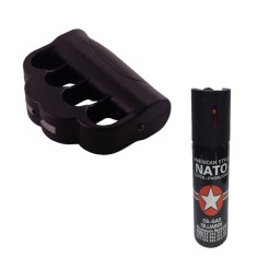 Set autoaparare, electrosoc tip pumnal si spray paralizant, DEPOX&reg;, 110 V, negru, 60 ml