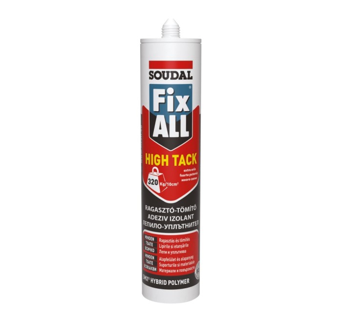 Adeziv pentru suprafete multiple, Soudal Fix All High Tack, alb, 290 ml