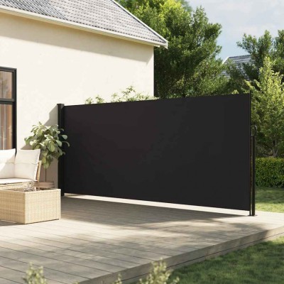 Copertină laterală retractabilă, negru, 160 x 600 cm foto