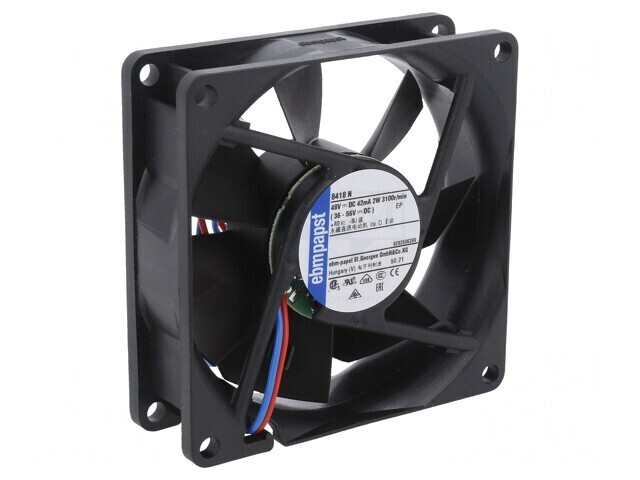 Ventilator Axial 48VDC 80x80x25mm 69m3/h 32dBA