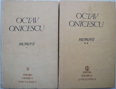 Memorii (2 volume) &amp;ndash; Octav Onicescu foto