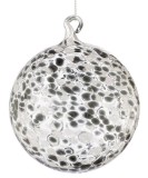 Set 4 globuri brad Craciun sticla gri petrol transparenta Chic &Oslash; 10 cm