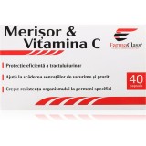 FarmaClass Industry Merisor &amp; vitamina C capsule pentru susținerea sănătății căilor urinare 40 caps.