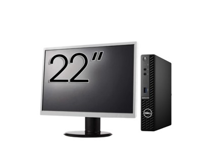 Pachet Calculator Second Hand DELL OptiPlex 3090 Mini PC, Intel Core i3-10105T 3.00 - 3.90GHz, 8GB DDR4, 256GB SSD + Monitor 22&amp;amp;quot; NewTechnology Me foto