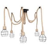 Candelabru Vintage Spider din Sfoara pentru 6 Becuri 6xE27 MNR4749