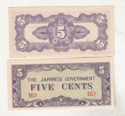 bnk bn Burma 5 centi (1942) unc - P10a foto
