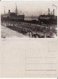 Constanta - Portul-Vapoare, tren, trupe germane-militara WWI, WK1-RR, Necirculata, Printata