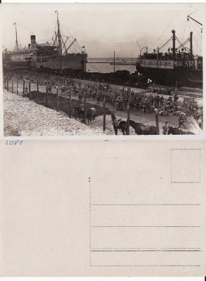 Constanta - Portul-Vapoare, tren, trupe germane-militara WWI, WK1-RR foto