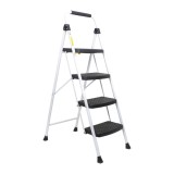 Scara metalica cu 4 trepte late, pliabila alb Z-TOOLS / ZTS 8092