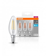 Set 3 becuri led osram e14 4w 470 lumeni lumina foto