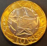 Moneda BIMETAL 1000 LIRE- ITALIA, anul 1997 *cod 1408 UNC FASIC - EROARE HARTA