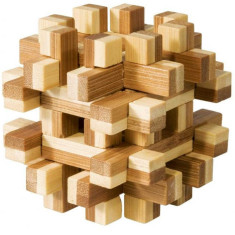 Joc logic IQ din lemn bambus Magic blocks puzzle 3d