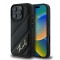 Husa iPhone 16 Pro Max Karl Lagerfeld Diagonal Quilted Script, negru, KLHCP16XPQDSMGK
