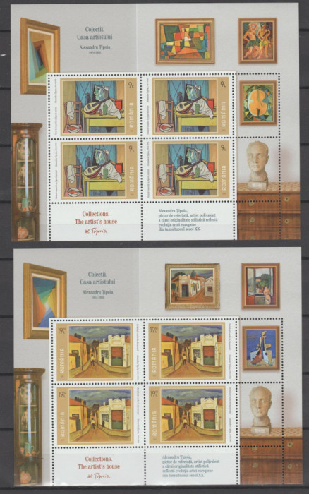 ROMANIA 2023 CASA ARTISTULUI Minicoli cu 4 timbre+ 2 viniete LP.2404 MNH**