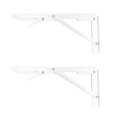 Set 2 suporti pliabili metalici pentru raft 300mm alb