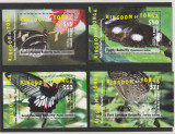 Tonga 2015-Fauna,Fluturi,serie complecta 4 colite,MNH,Mi.Bl.89-92, Nestampilat