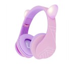 Casti Over-ear PowerLocus KidsCat, Wireless/Wired, Multicolor
