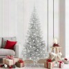VidaXL Brad de Crăciun cu 300 LED cu suport Argintiu 210 cm PET 3396686